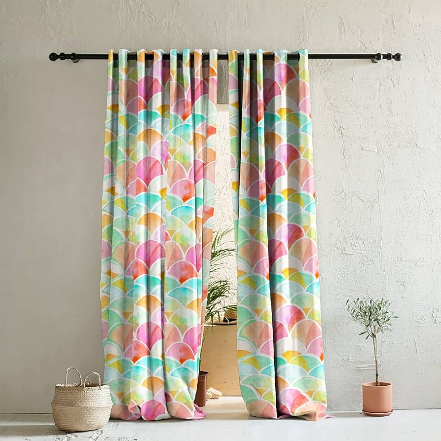 geometrical curtains for living room.